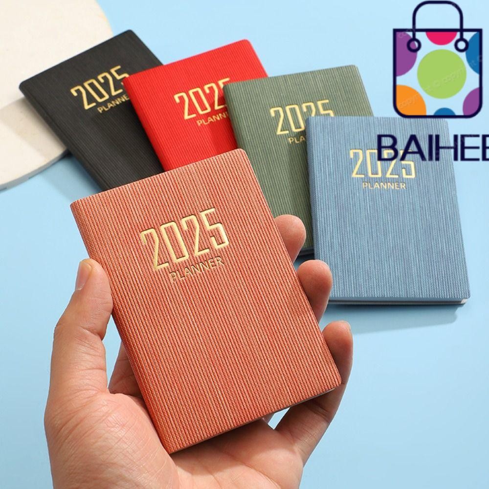 ไป่เหอ ไดอารี่วางแผนรายสัปดาห์พร้อมปฏิทิน ก7 2025 หนังสือวาระ สมุดพกพาคุณภาพสูง นักเรียน