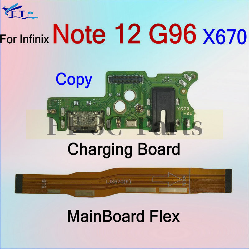 แท่นชาร์จ USB พอร์ตตัวเชื่อมต่อเมนบอร์ดหลัก Flex Cable อะไหล่สําหรับ Infinix Note 12 G96 X670