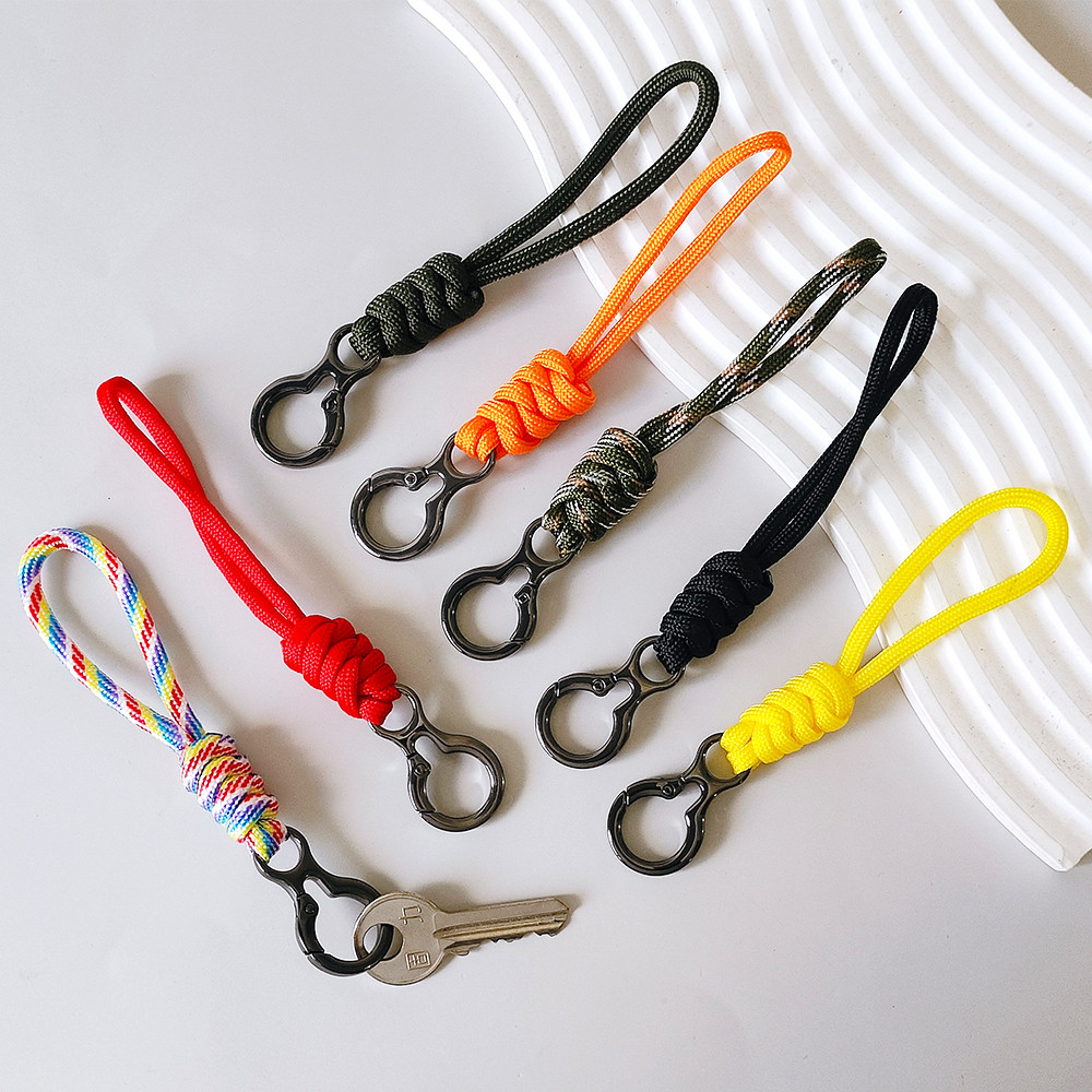 แฟชั่นเชือกทอพวงกุญแจ Simple Anti-Lost Braided Paracord Keyrings ของขวัญเพื่อนของที่ระลึกผู้ถือกุญแจรถอุปกรณ์เสริม