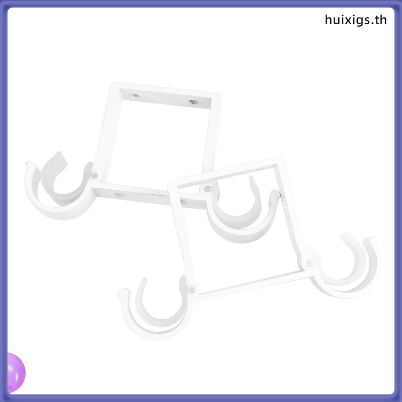 2 ชิ้นผ้าม่าน Rod Carrier Bracket Hooks 13.50X8.50X1.80 ซม.สีขาว huixigs