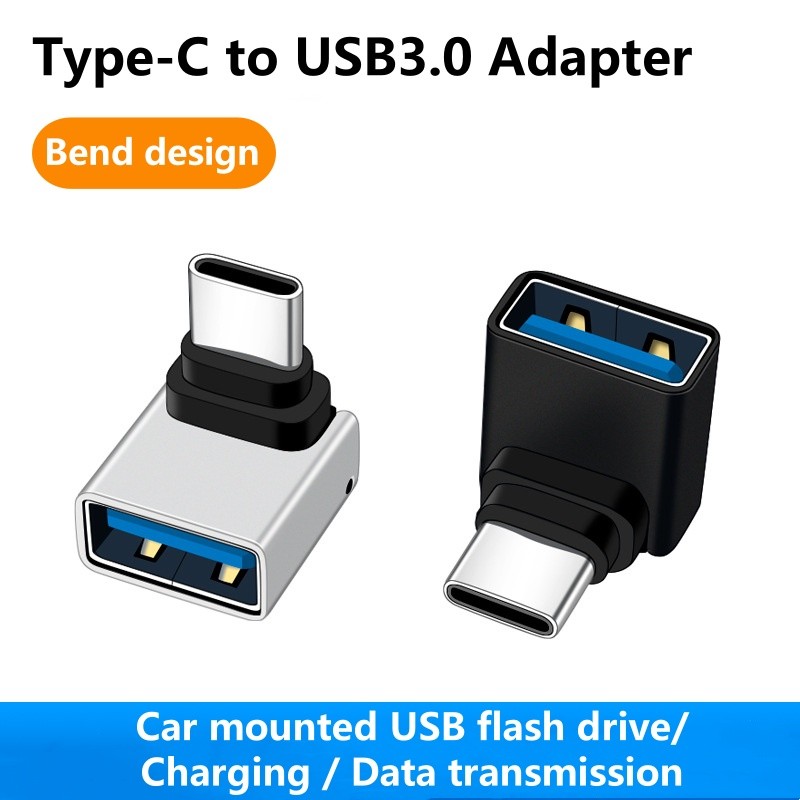 90 องศามุมขวาประเภท C ชาย USB 3.0 หญิง Converter OTG ประเภท C ถึง USB 3.0 สําหรับ USB C Extension Connector