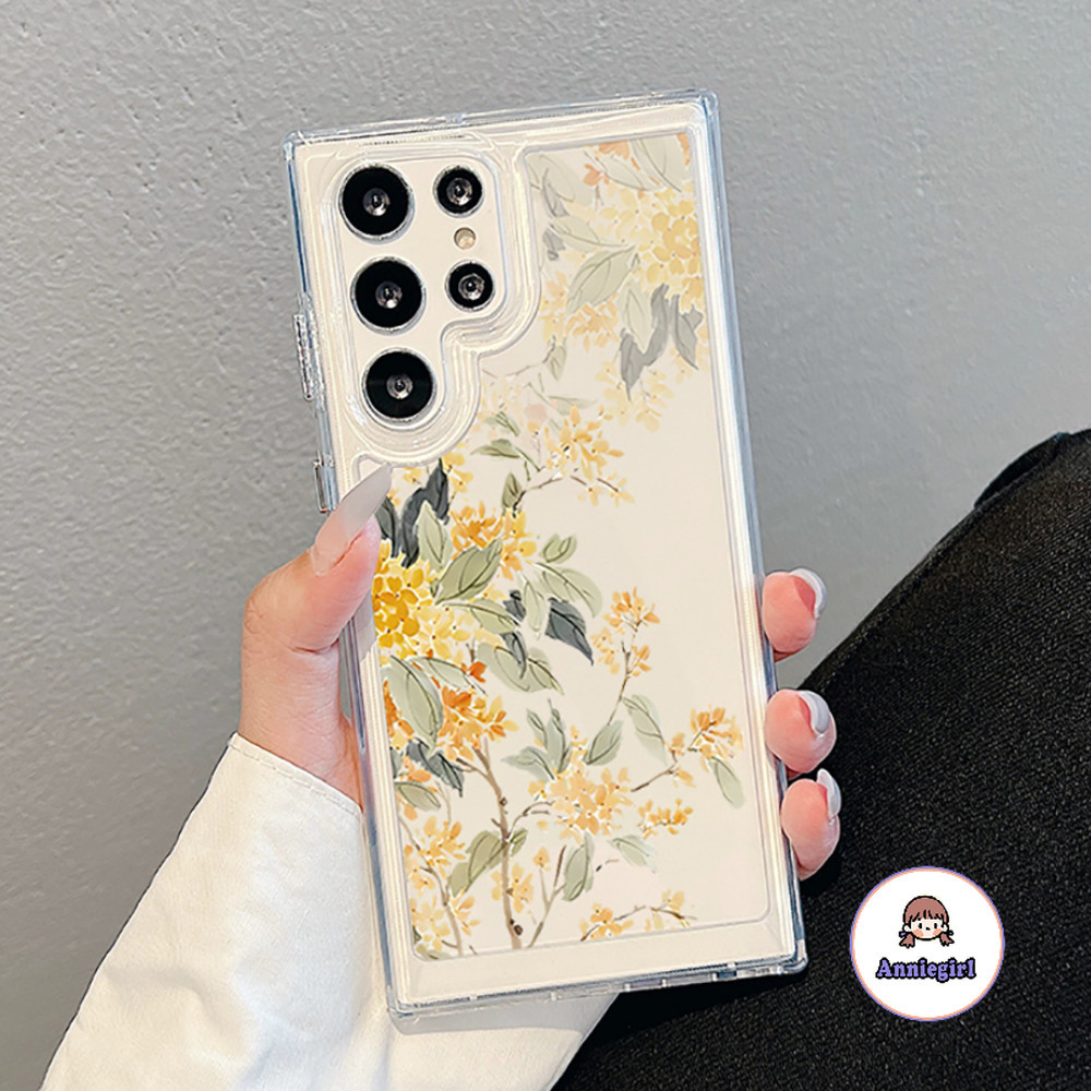 Retro ดอกไม้เคสโทรศัพท์สําหรับ Samsung S25 S24 Ultra S23 Plus S22 S20 FE A71 A54 A53 A52S A12/M12 A04 A23 Drop ทน Hard TPU โทรศัพท์ปกหลัง
