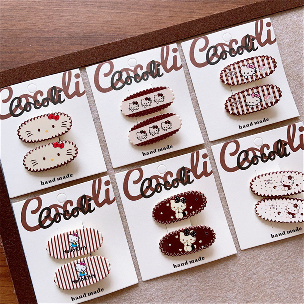 น่ารักแมวสีน้ําตาลรูปไข่กิ๊บหวาน ของผู้หญิง ด้านเรียบคลิปการ์ตูน ใบเรียกเก็บเงินเป็ด คลิปเครื่องประดับผม