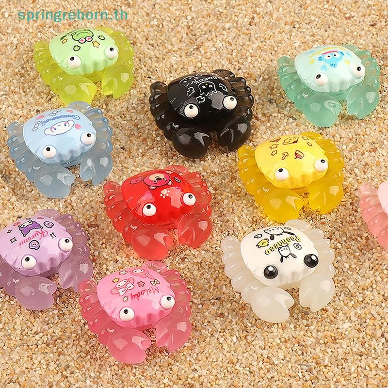 # แฟชั่น TH # Luminous Crab Miniature Figurines ตกแต่งสวนน่ารัก Micro เรืองแสงใน Dark ตกแต่งบ้านเรืองแสงในเวลากลางคืนเครื่องประดับโต๊ะ