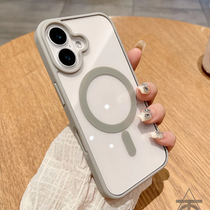 ส่งจากไทย เคส For iPhone 17 16 Pro Max 17e อะคริลิคชาร์จได้ ขอบสี สำหรับ ไอโฟน iPhone X Xr Max 16e /15/14/13/12/11 045