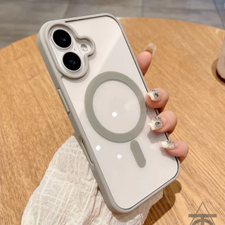 ส่งจากไทย เคส For iPhone 17 16 Pro Max 17e อะคริลิคชาร์จได้ ขอบสี สำหรับ ไอโฟน iPhone X Xr Max 16e /15/14/13/12/11 045