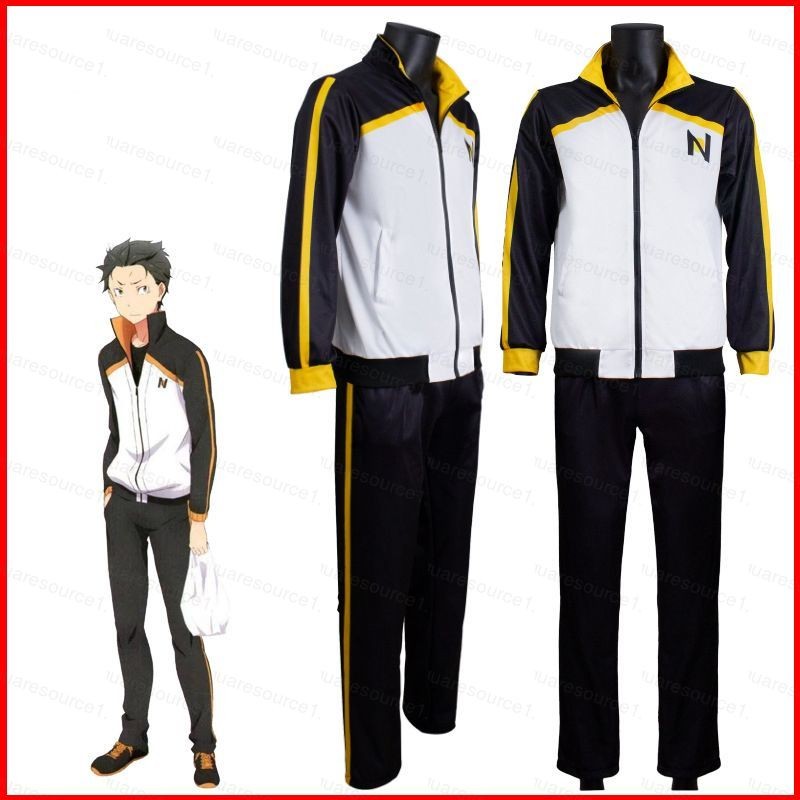 Sqt Re:Zero Natsuki Subaru คอสเพลย์เสื้อกางเกง Sportwear อะนิเมะเครื่องแต่งกาย Man ชุดลําลองชุดนักเรียน Hallween Party