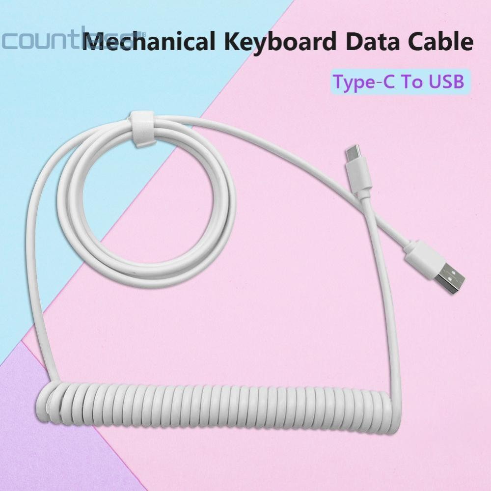 S# Mechanical Keyboard Data Cable Type-C to USB Coiled Charging Cable (สีขาว) [counterless.th]