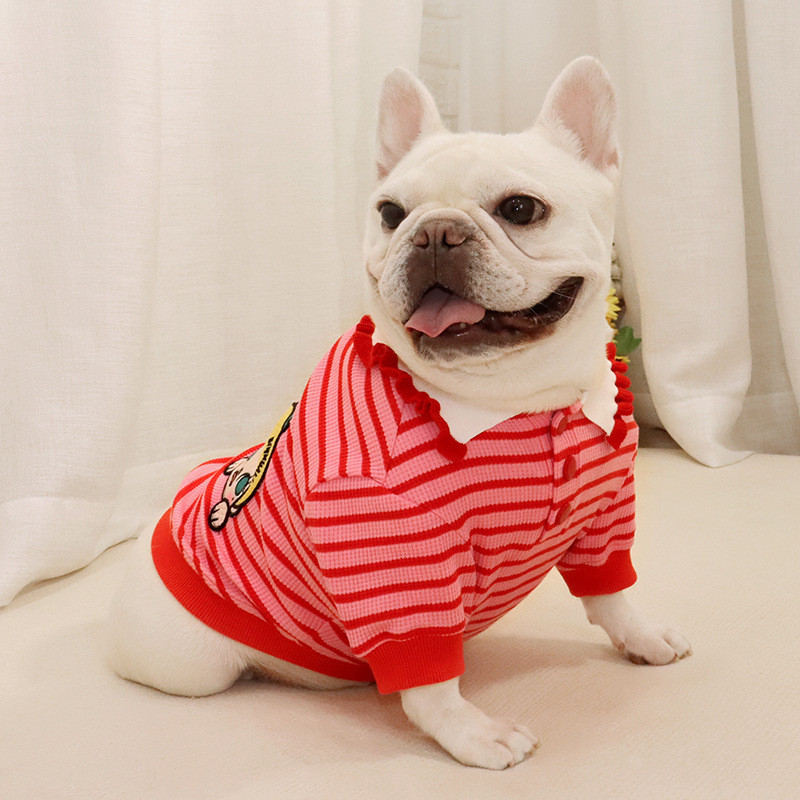 GOU-HOME เสื้อหมา หรับ French Bulldog ฤดูใบไม้ร่วงและฤดูหนาวสไตล์ Abrasionproof วัสดุผ้าฝ้าย - รูปที่ 2