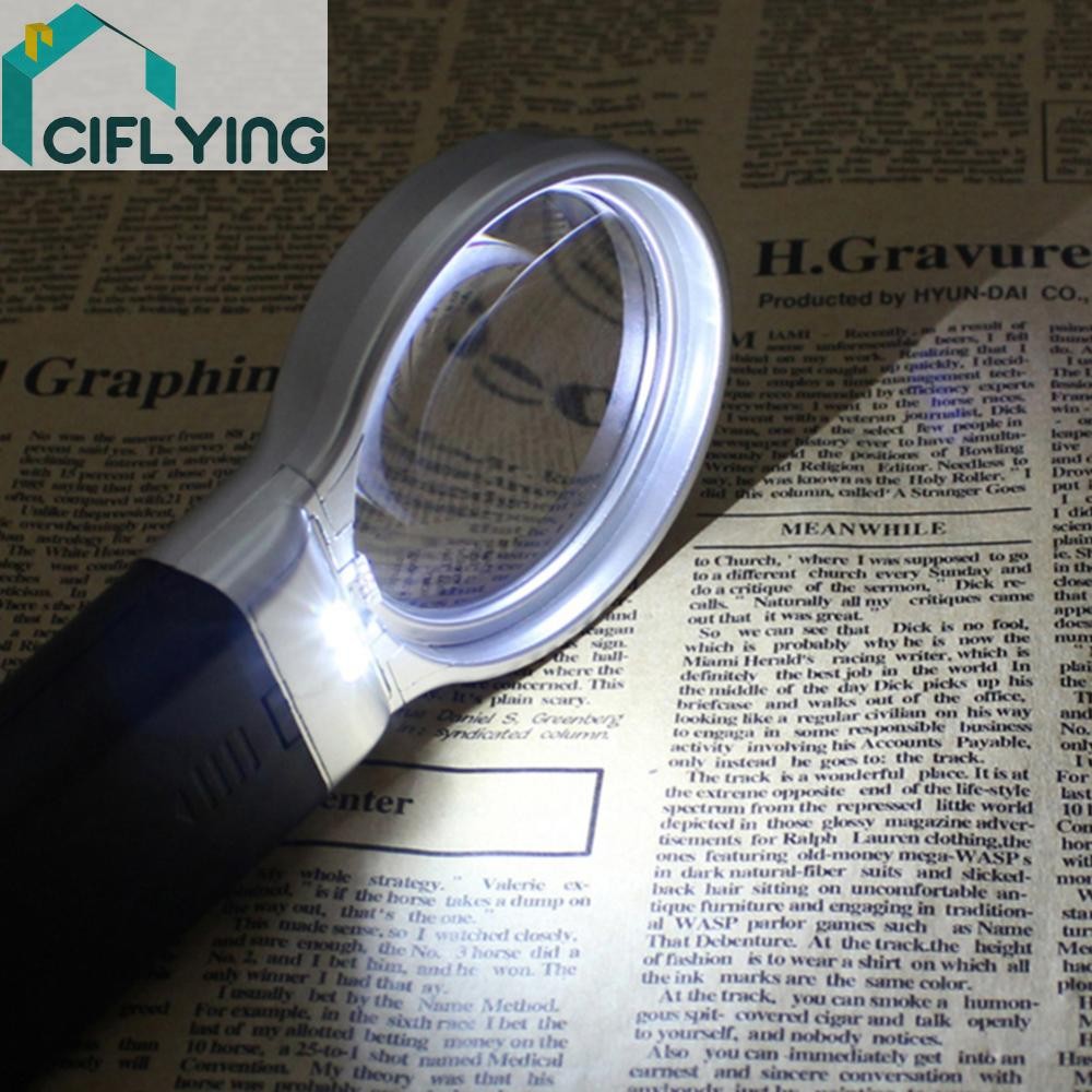 3x โคมไฟพับ Loupe แว่นขยายอ่านหนังสือมือถือแว่นขยายไฟ LED [Ciflying.th]