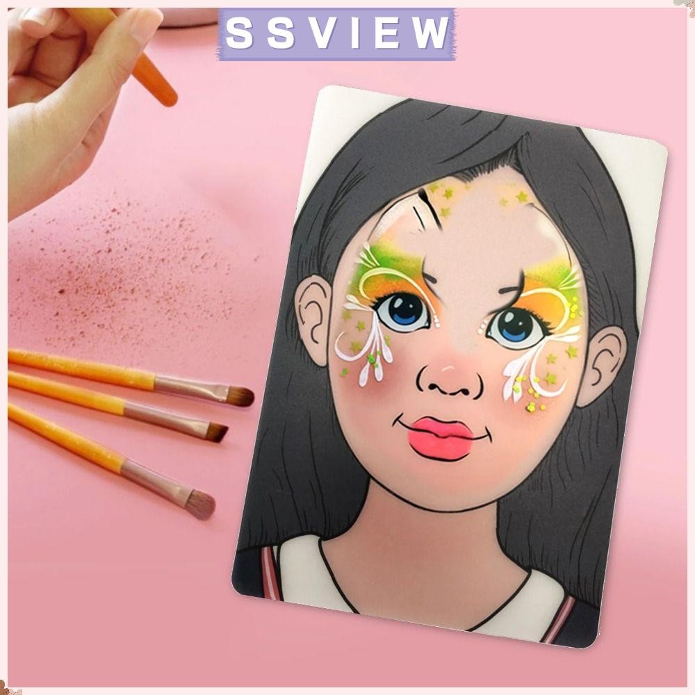 Stillsaview แม่แบบฝึกแต่งหน้า,นํามาใช้ใหม่เริ่มต้นเวที Faces Practice Board,สามเณร Body Art Washable Face Painting Stencil