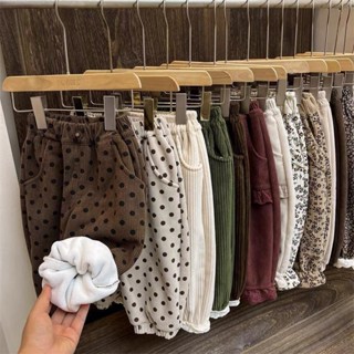 เด็กลายจุดผ้าลูกฟูกกางเกงลําลองฤดูใบไม้ผลิฤดูใบไม้ร่วงสไตล์ใ…