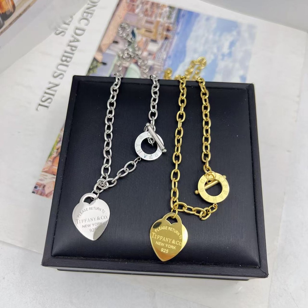 ยุโรปอเมริกันแฟชั่นอารมณ์สแตนเลสโซ่บางotโซ่รักสร้อยคออุปกรณ์เสริมสําหรับผู้หญิง