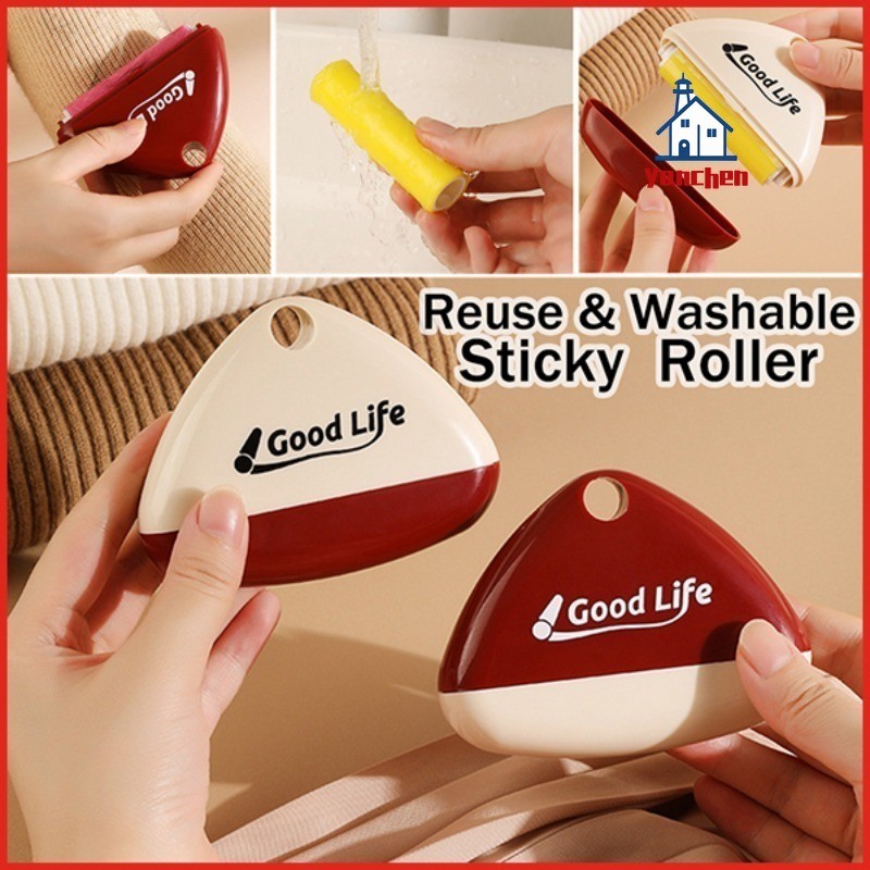 Reuse & ล้างทําความสะอาดได้ Sticky Roller ที่ถอดออกได้ฝุ่นผมสัตว์เลี้ยง Fur Remover Bulu Roller ผ้าทําความสะอาด Duster ฝุ่น Roller 粘毛器