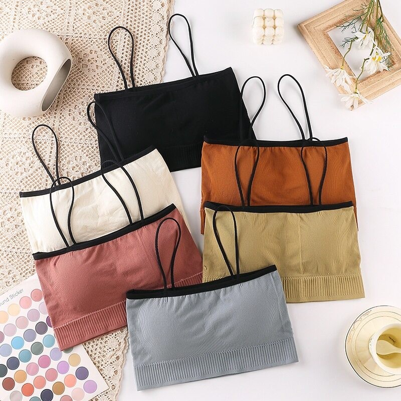 เสื้อครอปสายเดี่ยว มีฟองน้ำในตัว มีให้เลือกทั้งหมด 4 สี *พร้อมส่ง* ราคา ถูกที่สุด ดีลบีเคเค แกลเลอรีภาพที่ 2