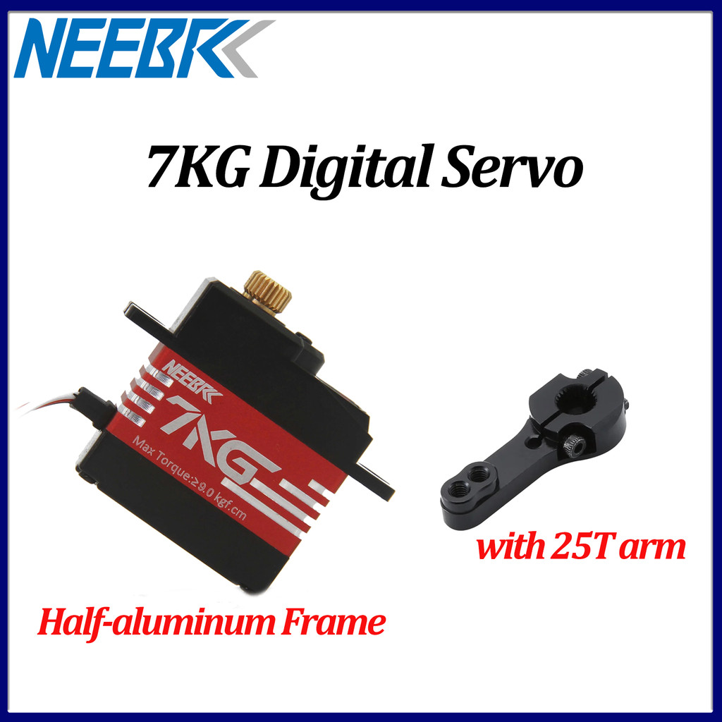 Nebrc 7KG กันน้ํา 21G ครึ่งอลูมิเนียมโลหะเกียร์ Micro Servo 25T แขนสําหรับ 1/18 1/16 RC รถ Wltoys 144010 Mjx Hyper Go 14209 14210