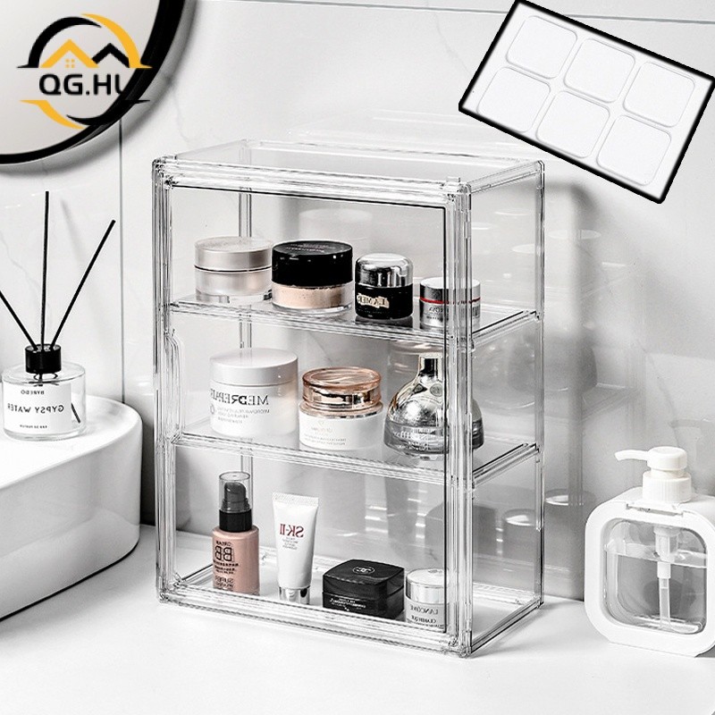 กล่องน้ำหอม ตู้เก็บของติดผนัง กล่องเก็บของแบบใส ตู้เก็บของเครื่องสำอางกันฝุ่น