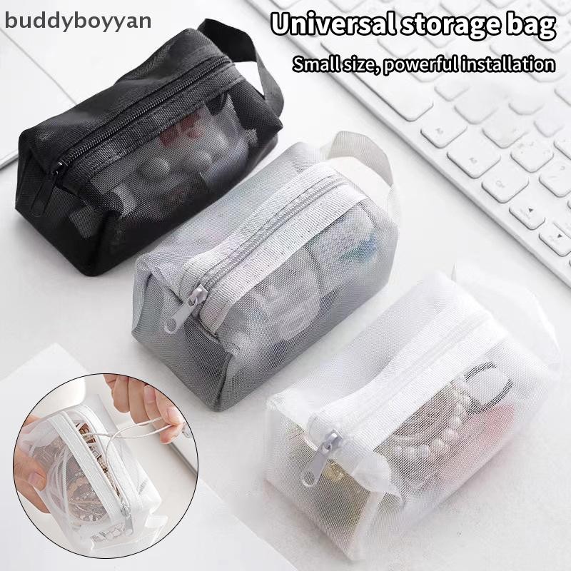 Bbth 1PC Travel ตาข่ายกระเป๋าเครื่องสําอางซิปกระเป๋าแต่งหน้าสําหรับผู้หญิงล้างแป้งกระเป๋าแต่งหน้าแบบ