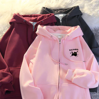 พร้อมส่ง SHINee11 S-3XL เสื้อฮู้ด พิมพ์แมวน่ารัก แขนยาว เกาหลี โอเวอร์ไซส์ ผู้หญิง