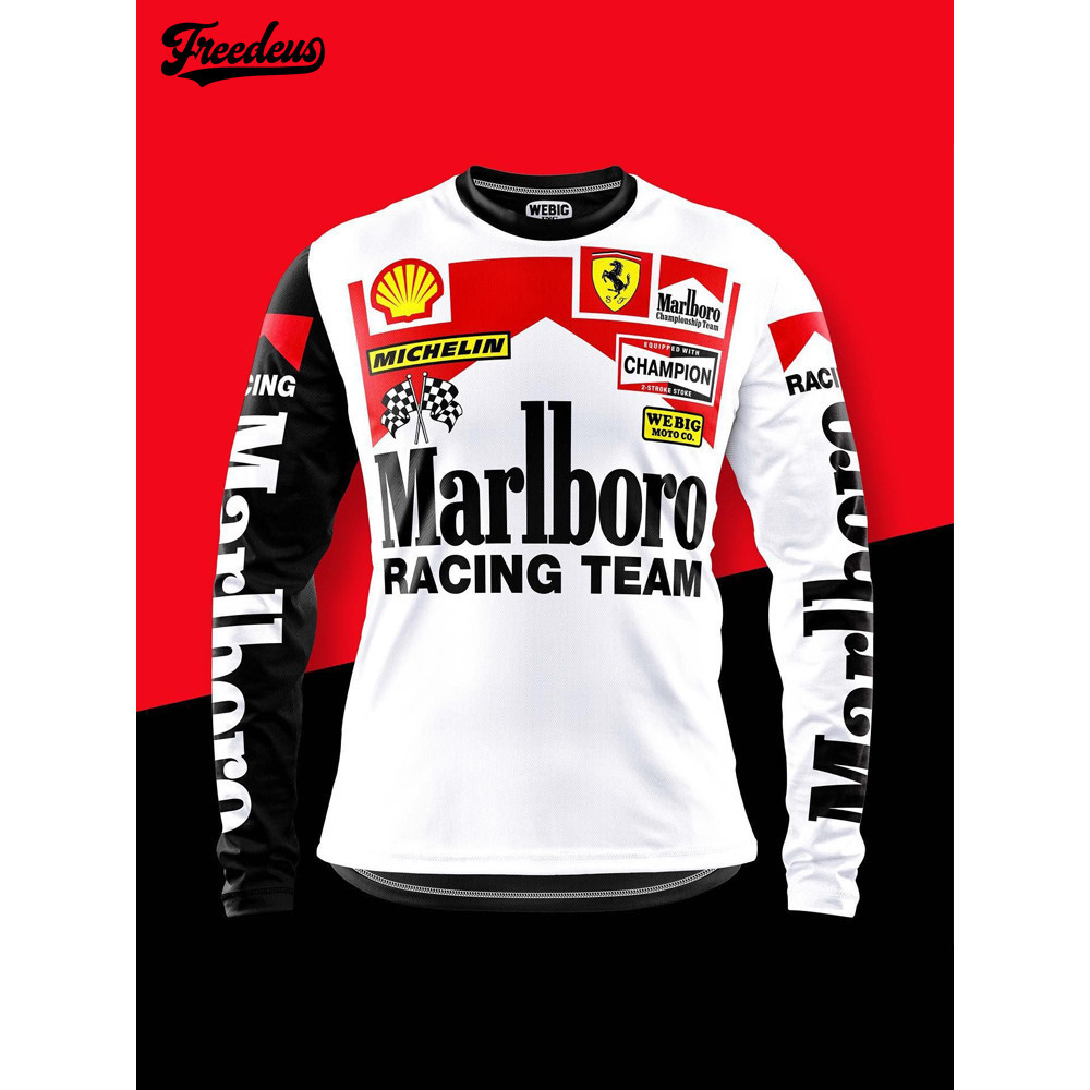 2024 ร้อนขายใหม่ ฉ1 ชุดแข่งคอกลมแขนยาวเสื้อกีฬา Qui แห้งและระบายอากาศรถจักรยานยนต์ชุดขี่ออฟโรด