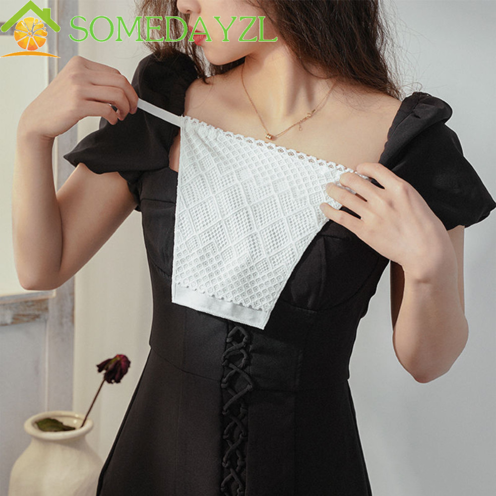 Somedayzl Lace Anti-Glare Tube Top, ตาข่าย Double Layer Strapless ใส่ห่อหน้าอก, Breathable Clip on Bralette ชุดชั้นใน Chest Cover Up Show