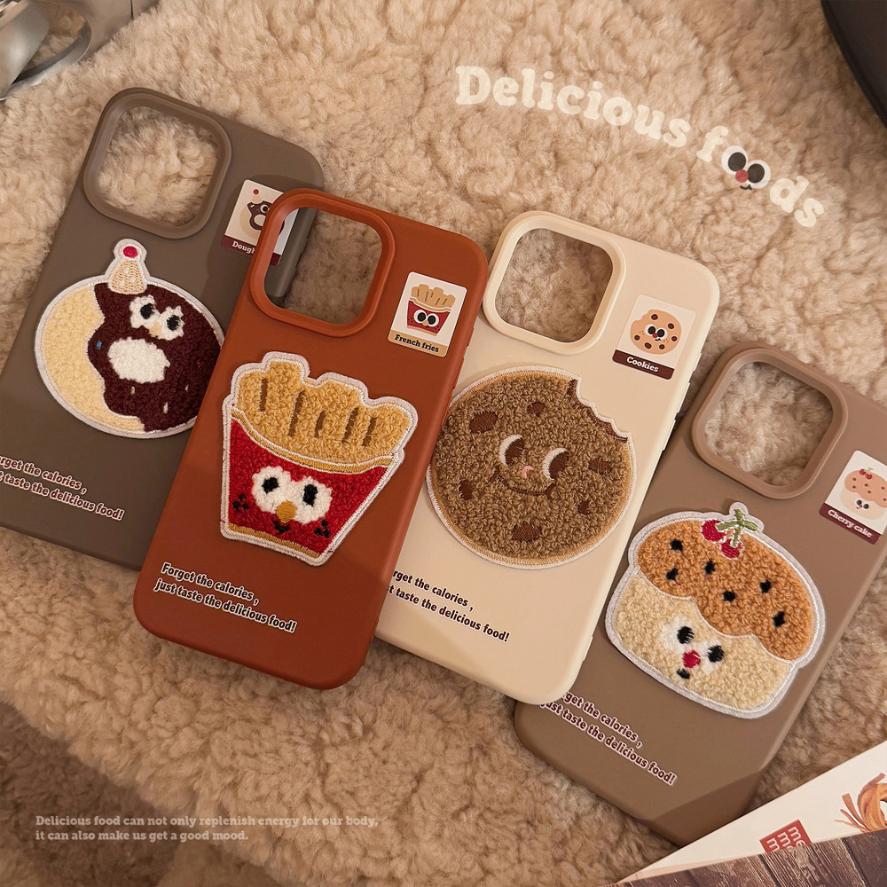 3d Plush Cookies เหมาะสําหรับ Apple 16promax เคสโทรศัพท์ซิลิโคน iPhone 15pro/14/13/12 Soft Case การ์ตูน