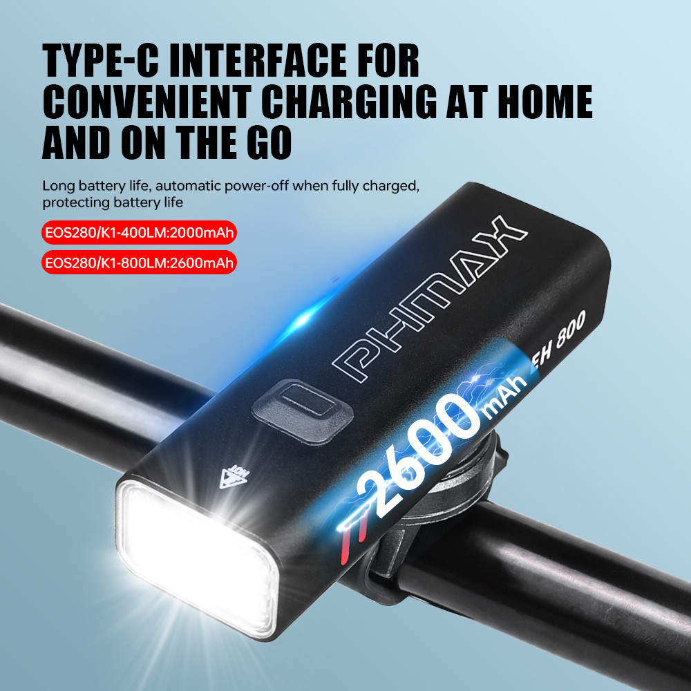 X-tiger ไฟจักรยาน 400/800Lumen ไฟหน้าจักรยาน USB ชาร์จ MTB แผนที่ไฮไลท์แสงกลางแจ้งในเวลากลางคืน — صورة 5