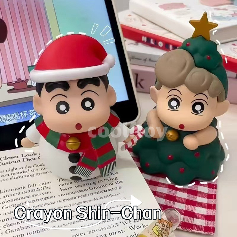 อะนิเมะ Crayon Shin Chan รูปคริสต์มาส Snowman คอสเพลย์ ตุ๊กตาน่ารักเดสก์ท็อปตกแต่งของขวัญ
