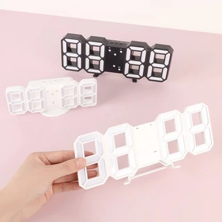 นาฬิกาดิจิตอล นาฬิกาตั้งโต๊ะ แขวนผนัง LED Digital Wall Clock ความไวแสงอัจฉริยะที่สร้างสรรค์ 3D