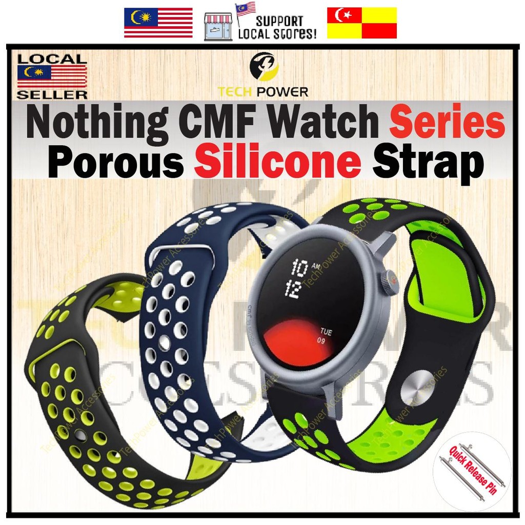 Nothing CMF Watch 3 Pro / Pro 2 / CMF Watch Pro Strap Sport Double Color Perforated Strap,Tali Jam S