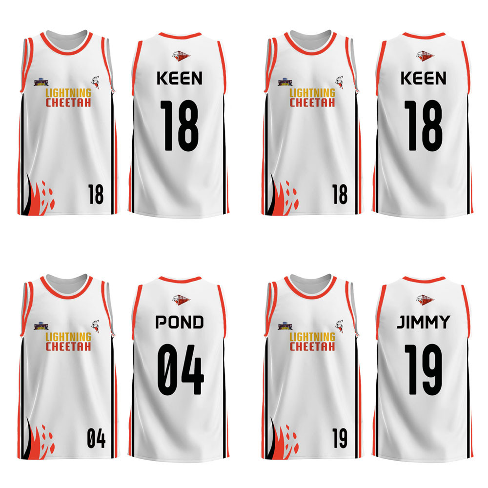 2024 LIGHTNING CHEETAH Jersey เสื้อกั๊กสีขาว Jersey คอกลม Player สบายอเนกประสงค์ Breathable เสื้อกั๊ก Gmmtv STARLYMPICS บาสเกตบอลเกม Jersey