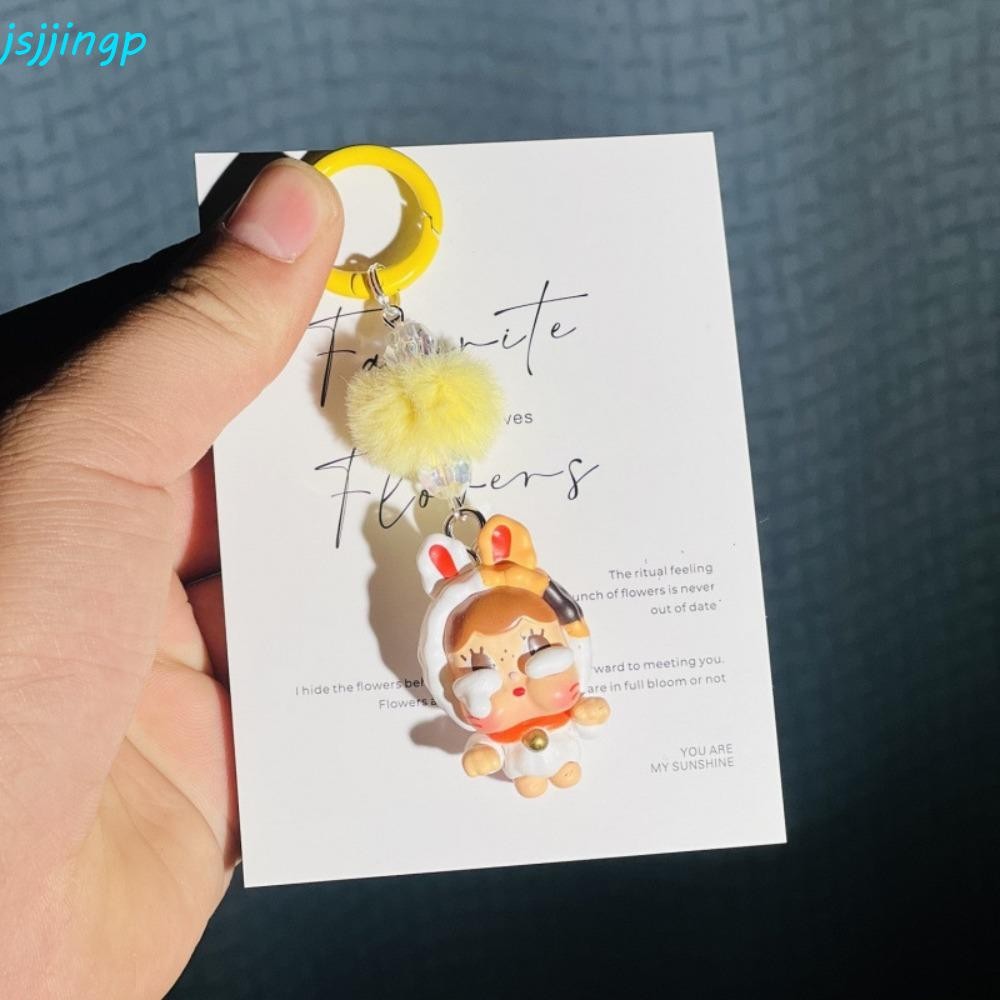 Jsjjingp Flocking Crybaby Key Ring, ซิลิกาเจลตุ๊กตาชุดตุ๊กตาพวงกุญแจ, Creative Pile เคลือบ Handmade Cross Dressing การ์ตูนโทรศัพท์ Chain เครื่องประดับ