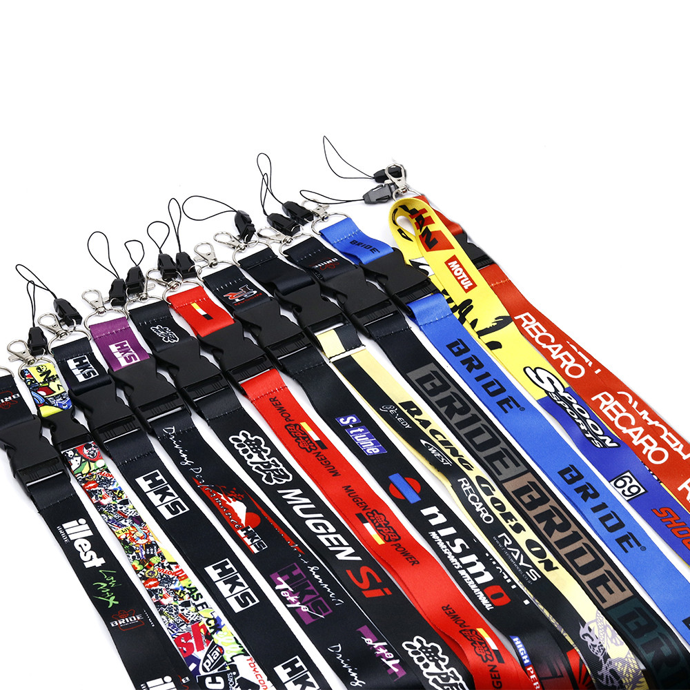 JDM MOMO Style Racing Auto Key Chain Keys มือถือ ID Card แขวนสายคล้องผ้า