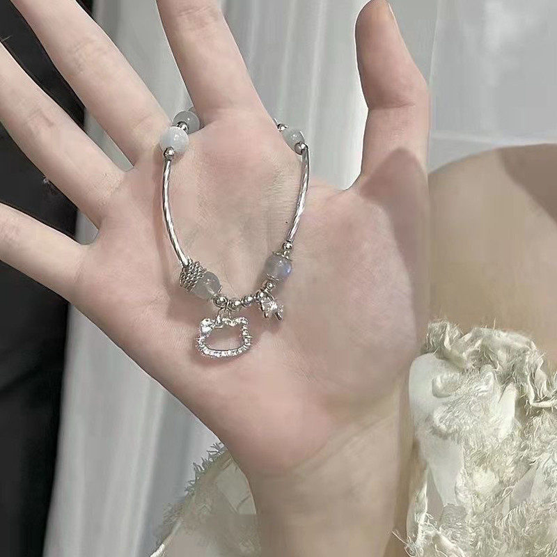 COD สร้อยข้อมือ Katie Grey Moonlight Bow,สร้อยข้อมือสำหรับคู่รัก,สร้อยข้อมือลูกปัดทำด้วยมือ-Lune ราคา ถูกที่สุด ดีลบีเคเค แกลเลอรีภาพที่ 4