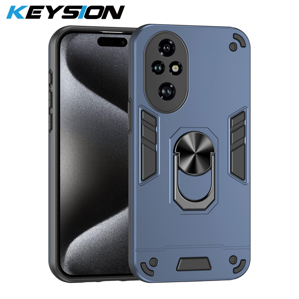 Keysion เกราะกันกระแทกสําหรับ Honor 200 Pro 5G ซิลิโคน + PC กล้องแหวนป้องกันขาตั้งฝาครอบโทรศัพท์สําหรับ Huawei Honor 200 5G