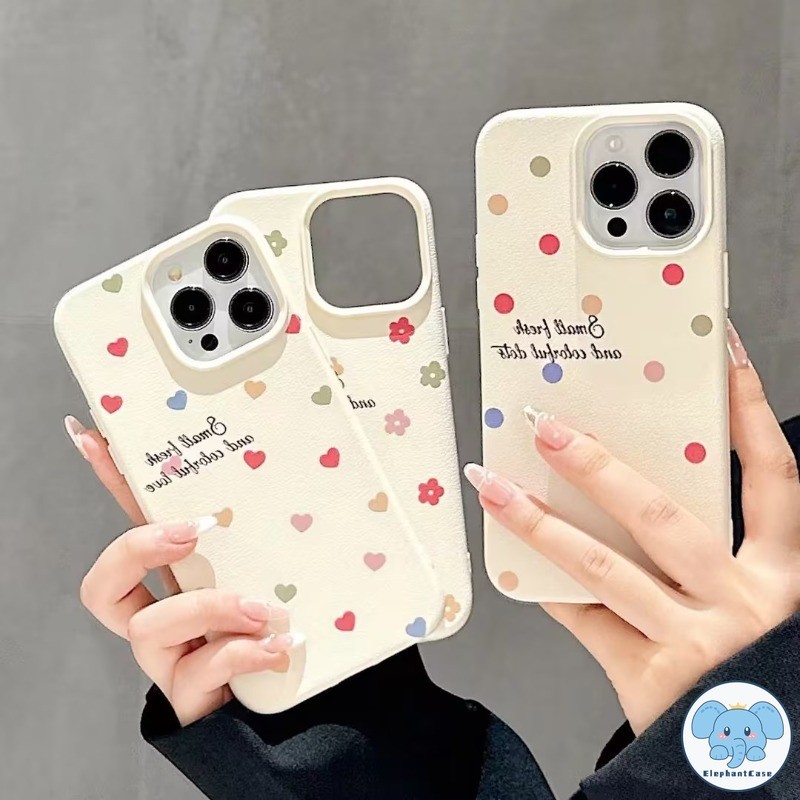 สำหรับ เข้ากันได้กับ IPhone 16 13 15 11 12 14 Pro Max XR 16 7 15 8 14 Plus XS X Max เคสลายดอกไม้รูปหัวใจเต็มจอ