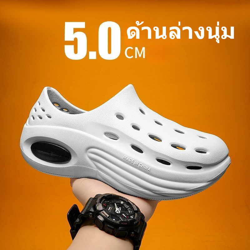 รองเท้าแตะ พื้นหนา ป้องกันการลื่น เหมาะกับเดินชายหาด แฟชั่นฤดูร้อน สไตล์ใหม่ สําหรับผู้ชาย