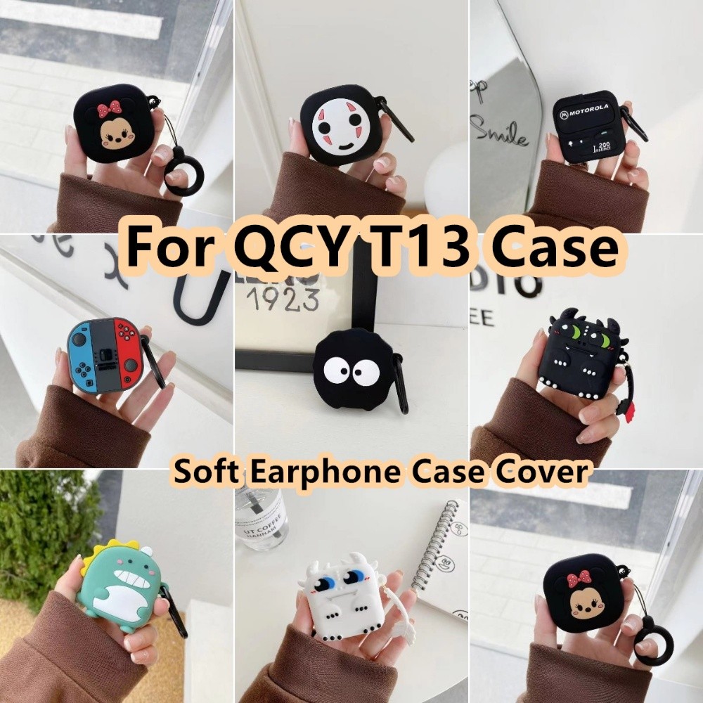 สําหรับ QCY T13 กรณีอินเทรนด์ชุดการ์ตูนสําหรับ QCY T13 ปลอกหูฟังแบบนุ่มฝาครอบ