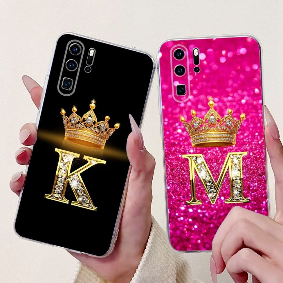 Huawei P30 Pro Case VOG-L29 Clear Aesthetic AZ Letter Soft TPU ฝาหลัง Huawei P30Pro เคสโทรศัพท์ VOG-