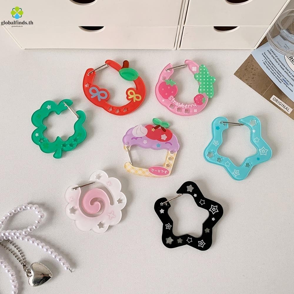 LFIDS Y2K จี้อะคริลิค,หัวเข็มขัดปีนเขาอุปกรณ์ตกแต่งเกาหลี Ins พวงกุญแจ,กระเป๋าน่ารักแขวนผลไม้ Star ตกแต่งผลไม้น่ารักพวงกุญแจเด็กผู้หญิง