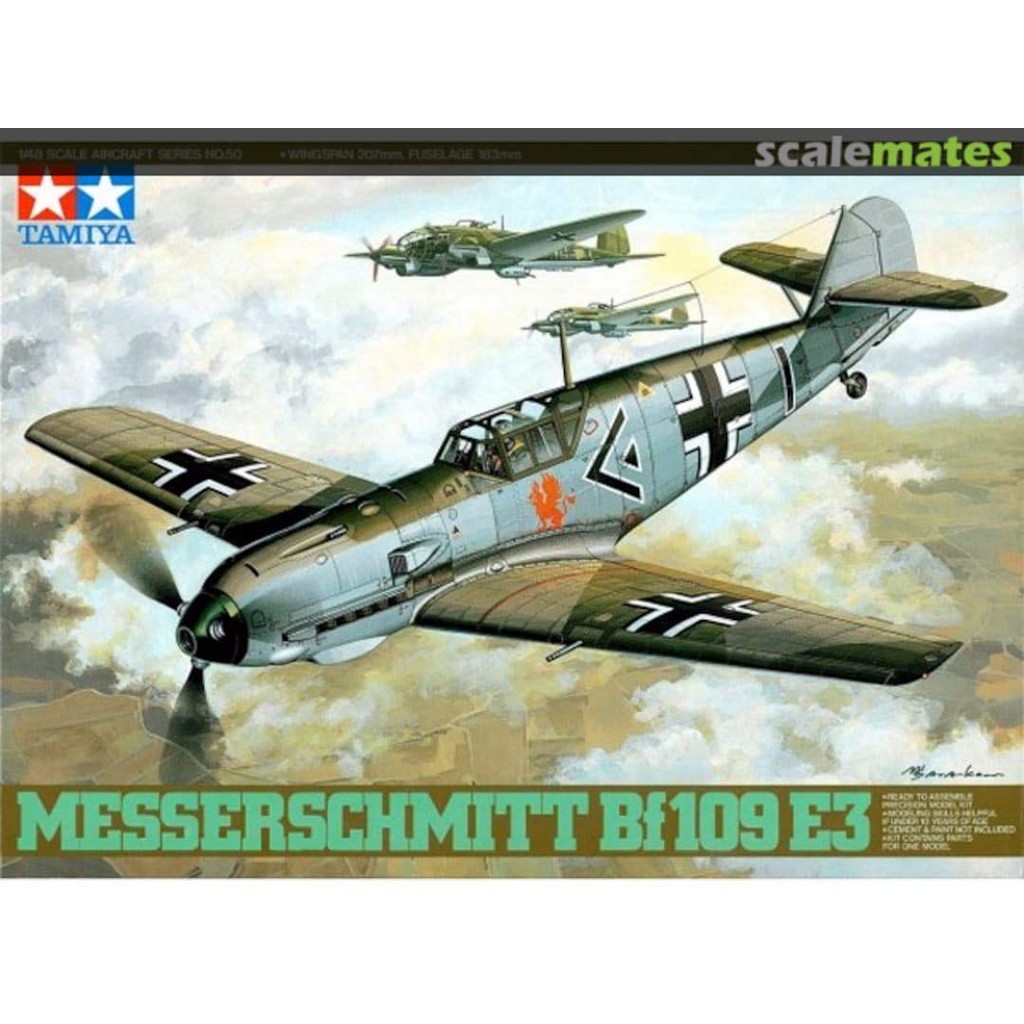 Tamiya 1/48 Masterpiece Aircraft Series No.50 German Air Force Messerschmitt Bf109E-3 Plastic Model 