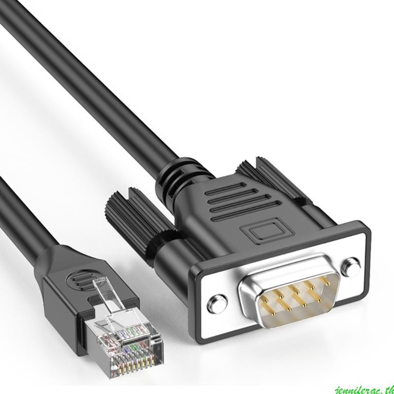 Jenniferac อุปกรณ์เครือข่ายสายเชื่อมต่อ RJ45 ถึง DB9 RS232 Serial Port Connector สายไฟอะแดปเตอร์สําห