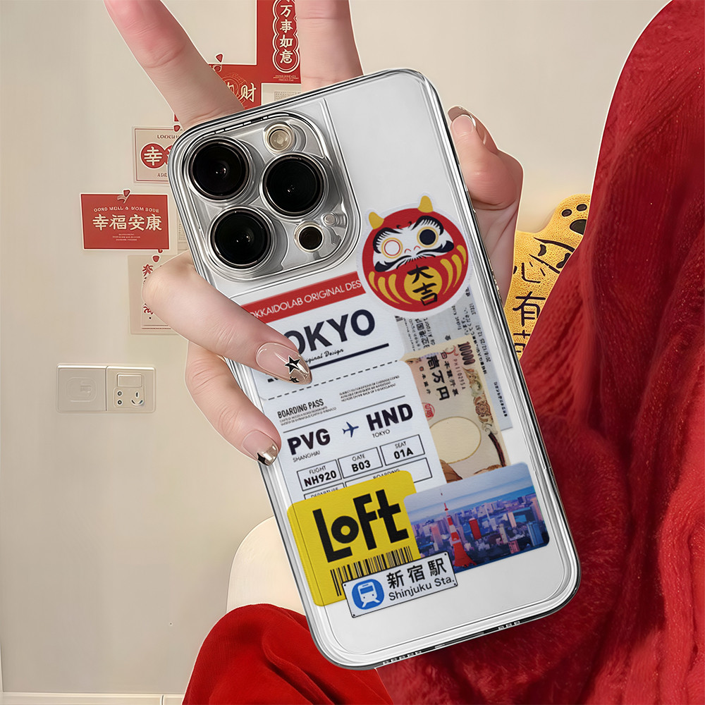 แท็กวัฒนธรรมโตเกียว เคสโทรศัพท์ใสพรีเมี่ยม For iPhone 11 13 12 14 15 16 Pro MAX 14 15 16 Plus X XR SE2 3 XSMAX 7Plus