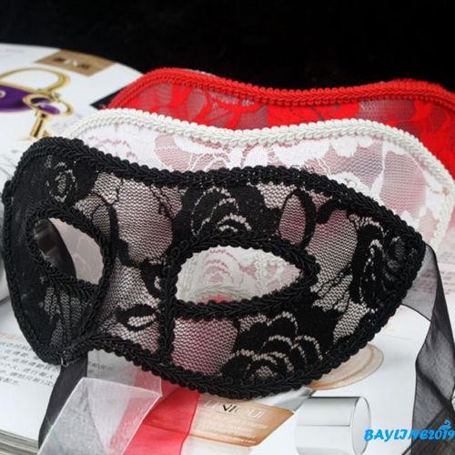 (จัดส่งในกรุงเทพฯ)-Women Masquerade Mask Party Prom Ball หน้ากากลูกไม้สายรัดด้านหลัง Tie หน้ากากครึ่งหน้าสําหรับปาร์ตี้ฮาโลวีน Mardi Gras