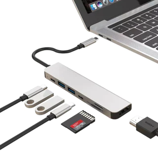 Usb hub ข้อต่อสาย type c สายไอโฟน อุปกรณ์คอมพิวเตอร์ ข้อต่อเม้าส์เล่นเกมส์ ข้อต่อแปลงเม้าส์ไอแพด