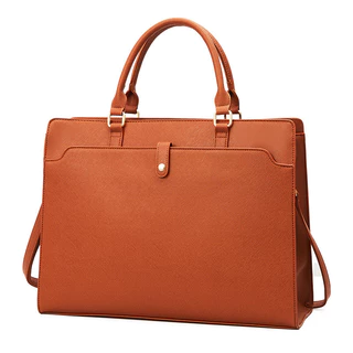 (จัดส่งจากประเทศไทย) Laptpop Tote Bag สําหรับสํานักงานหนัง PU ความจุขนาดใหญ่ 14 15.6 16 นิ้ว