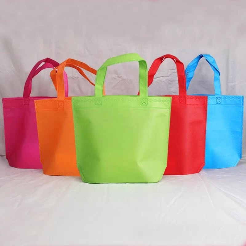 S001 ถุงผ้าสปันบอนด์ สีพื้น(กว้าง33*สูง26*ขยายล่าง10ซม) ทรงแนวนอนขยายล่าง ขายยกมัด 50 ใบ ขายส่ง พร้อมส่งทันที k.