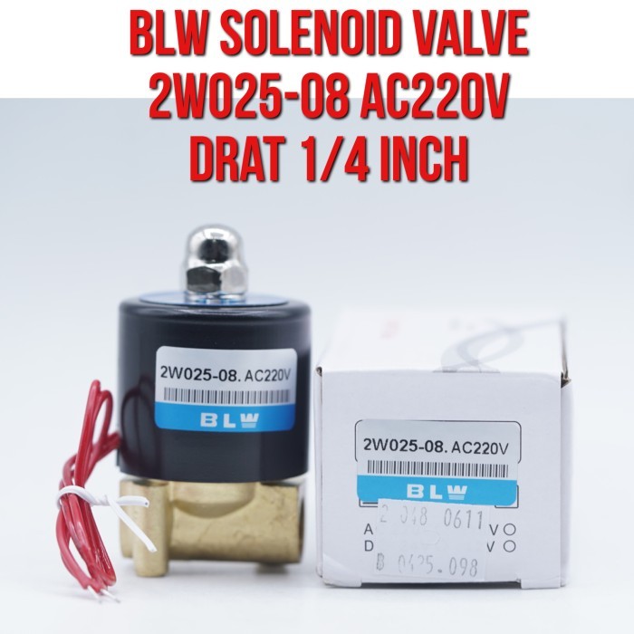BLW Solenoid วาล์ว Solenoid วาล์ว 2W025-08 2W025 - 08 AC 220V เกลียว 1/4 นิ้ว AC220V AC220 วาล์วโดยต