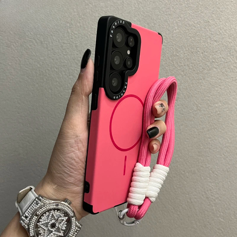 Pure สี Fine แหวนแม่เหล็กดูด Liquid Lanyard สําหรับ Samsung S22 S23 S24 S25 Ultra S25 Plus S25 กรอบการพิมพ์ ราคา ถูกที่สุด ดีลบีเคเค