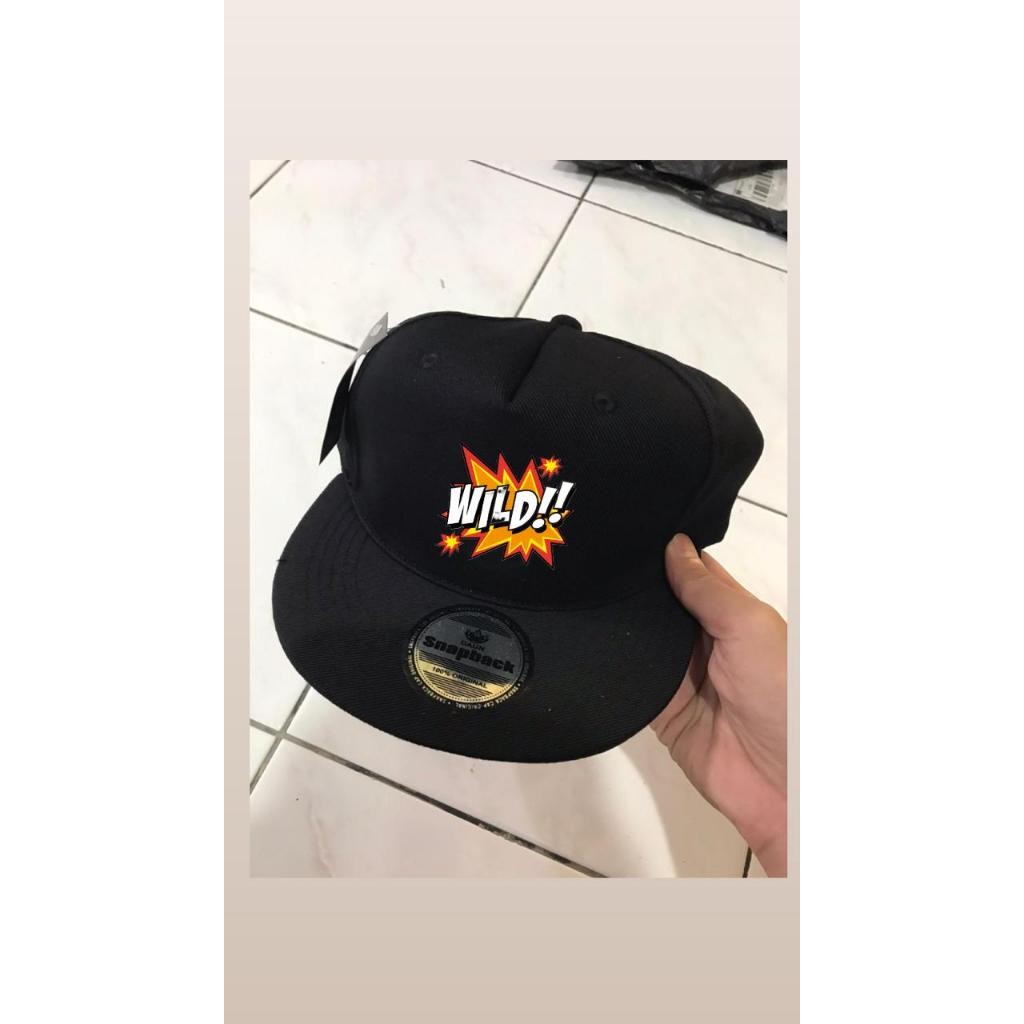(REAL PICT) FULLBLACK WILD MENS SNAPBACK HAT, HIPHOP MENS SURFING DISTRO HAT